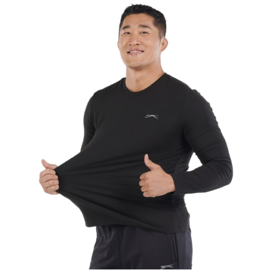 김동현 슬레진저 기능성 기모 티셔츠 히트텍 겨울작업복 보온 블랙 라운드 S24UR9105