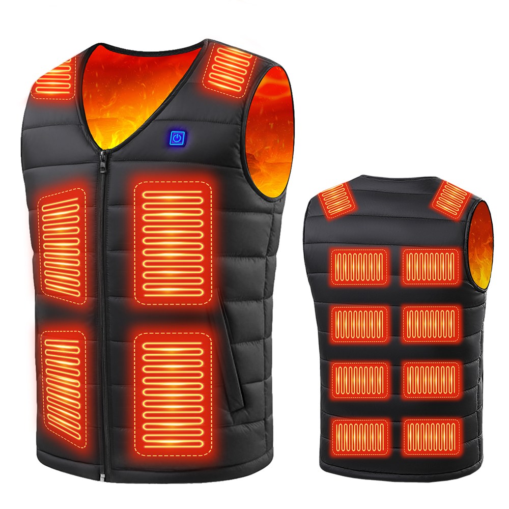 Moteur 발열조끼 16구역 3단계조절 usb 온열조끼 낚시 골프 등산 야외 겨울 보이넥 베스트 남녀공용 조끼