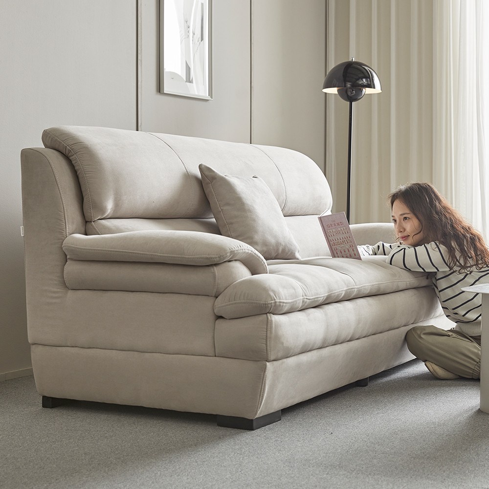 우리 집 거실을 환하게! 까르엠가구 올리브 3인용 아쿠아텍스 패브릭 쇼파 실사용 후기