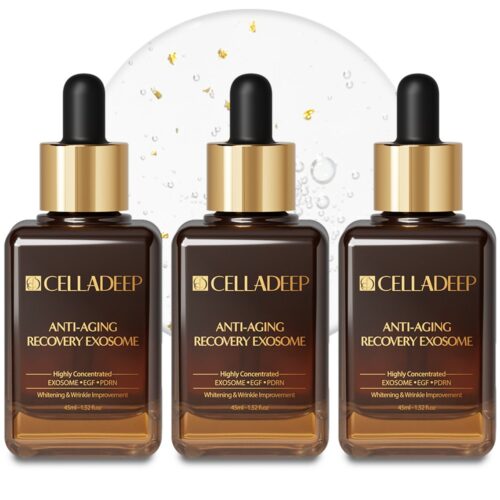 셀라딥 탄력 주름 개선 PDRN 엑소좀 EGF 안티에이징 리프팅 골드 앰플 세럼, 3개, 45ml