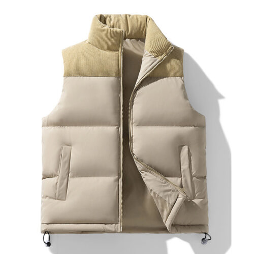 스토리원 JG-FWJK037 남녀공용 코듀로이 배색 패딩조끼