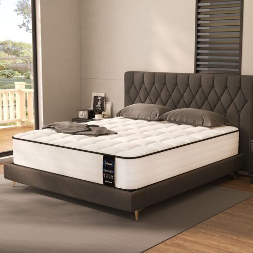 렛문 하이브리드 매트리스 독립 포켓 스프링 침대 바닥 매트리스, 25cm, 중간 단단함