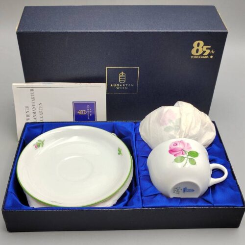 오스트리아 명품 아우가르텐 커피잔, 85주년 비엔나 로즈로 특별한 홈카페 완성!