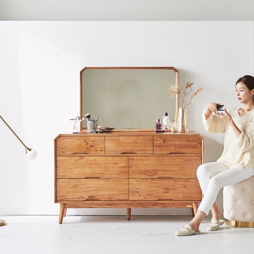 우리 집 거실을 빛낼 참죽나무 원목 루버린 화장대, 정말 반했어요!
