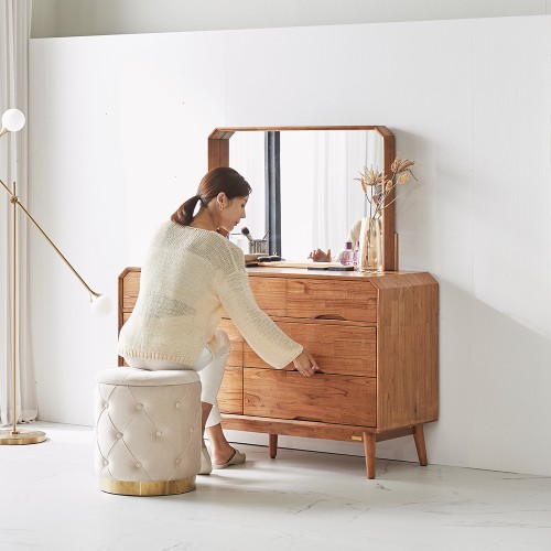 우리 집 거실을 빛낼 참죽나무 원목 루버린 화장대, 정말 반했어요!