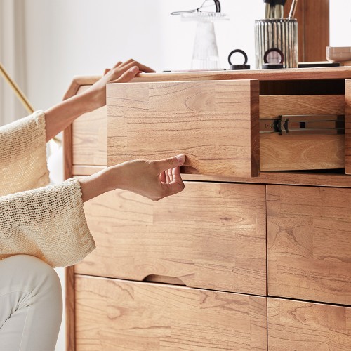 우리 집 거실을 빛낼 참죽나무 원목 루버린 화장대, 정말 반했어요!