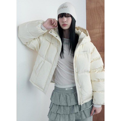 로라로라 여성용 리본 다운 숏 패딩, 사랑스러움과 따뜻함을 동시에!