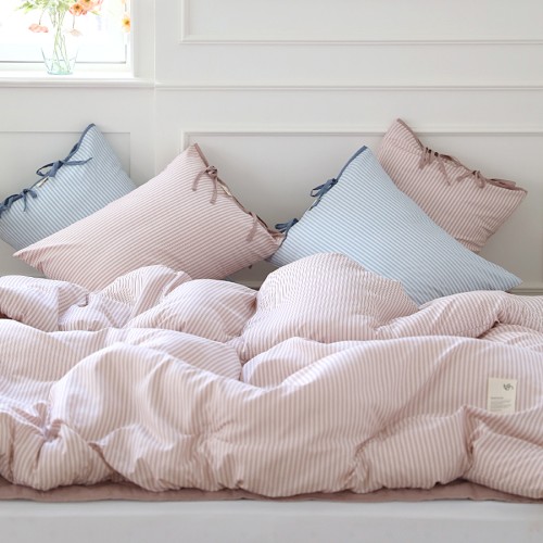 우리집 침실을 시티팝 감성으로! 사계절이불 시티팝 양면 스트라이프 옥수수솜 차렵이불 후기