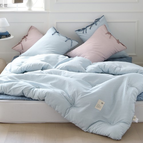 우리집 침실을 시티팝 감성으로! 사계절이불 시티팝 양면 스트라이프 옥수수솜 차렵이불 후기