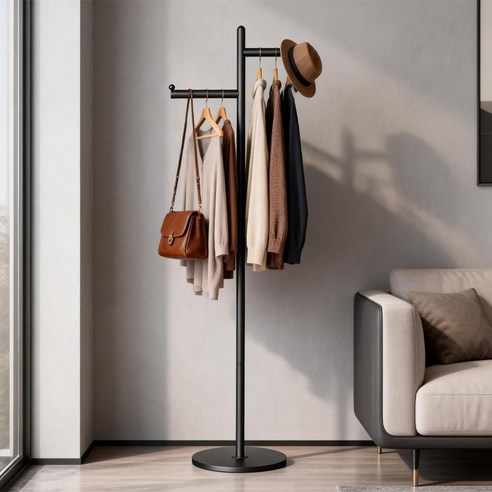 흩어진 옷들 이젠 안녕! 스피드박스 원목 스탠드 옷걸이로 깔끔하게 정돈하고 따뜻한 인테리어 완성