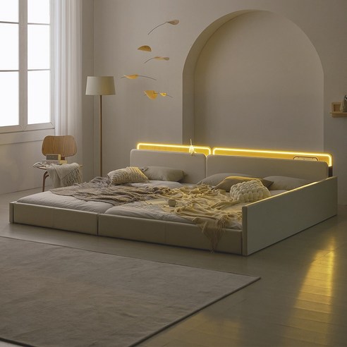 우리 가족 숙면 필수템! 국내제작 LED 저상형 패밀리 침대 솔직 후기