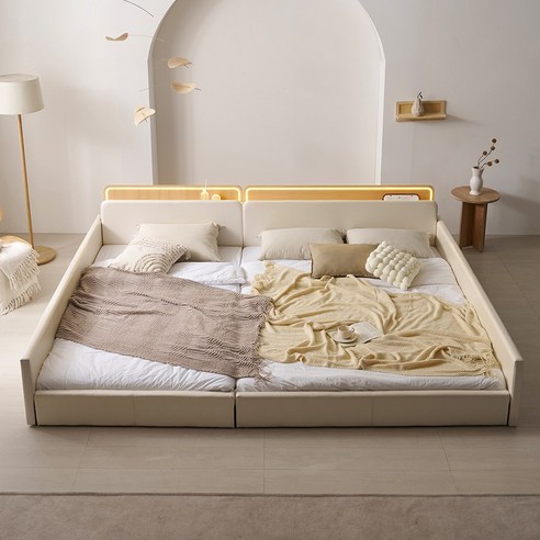 우리 가족 숙면 필수템! 국내제작 LED 저상형 패밀리 침대 솔직 후기