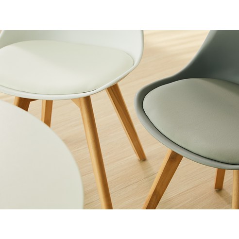 우리 집을 세련되게! 코멧 홈 인테리어 가죽 쿠션 원목 디자인 에펠체어 그레이 2개 솔직 후기