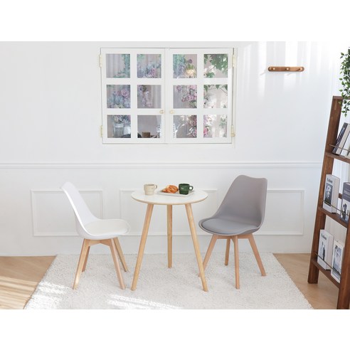 우리 집을 세련되게! 코멧 홈 인테리어 가죽 쿠션 원목 디자인 에펠체어 그레이 2개 솔직 후기