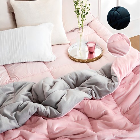 겨울밤 꿀잠의 비결! 코멧 홈 양면 극세사 솔리드 차렵이불 내돈내산 후기