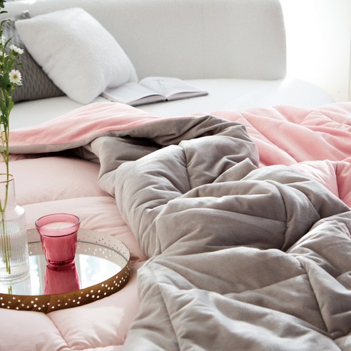 겨울밤 꿀잠의 비결! 코멧 홈 양면 극세사 솔리드 차렵이불 내돈내산 후기