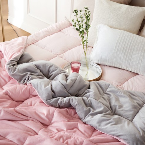 겨울밤 꿀잠의 비결! 코멧 홈 양면 극세사 솔리드 차렵이불 내돈내산 후기