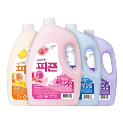 피죤 핑크로즈 섬유유연제 3.1L 2개, 온종일 기분 좋은 향기!