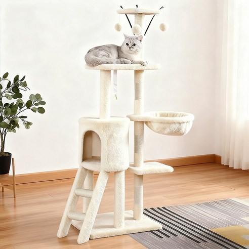 우리 냥이 겨울 인생 캣타워! 따뜻하고 아늑한 중대형 플리스 캣타워 후기