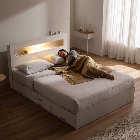 내 방을 호텔처럼! 삼익가구 레이즈 LED 4단 수납 침대, 실사용 후기!