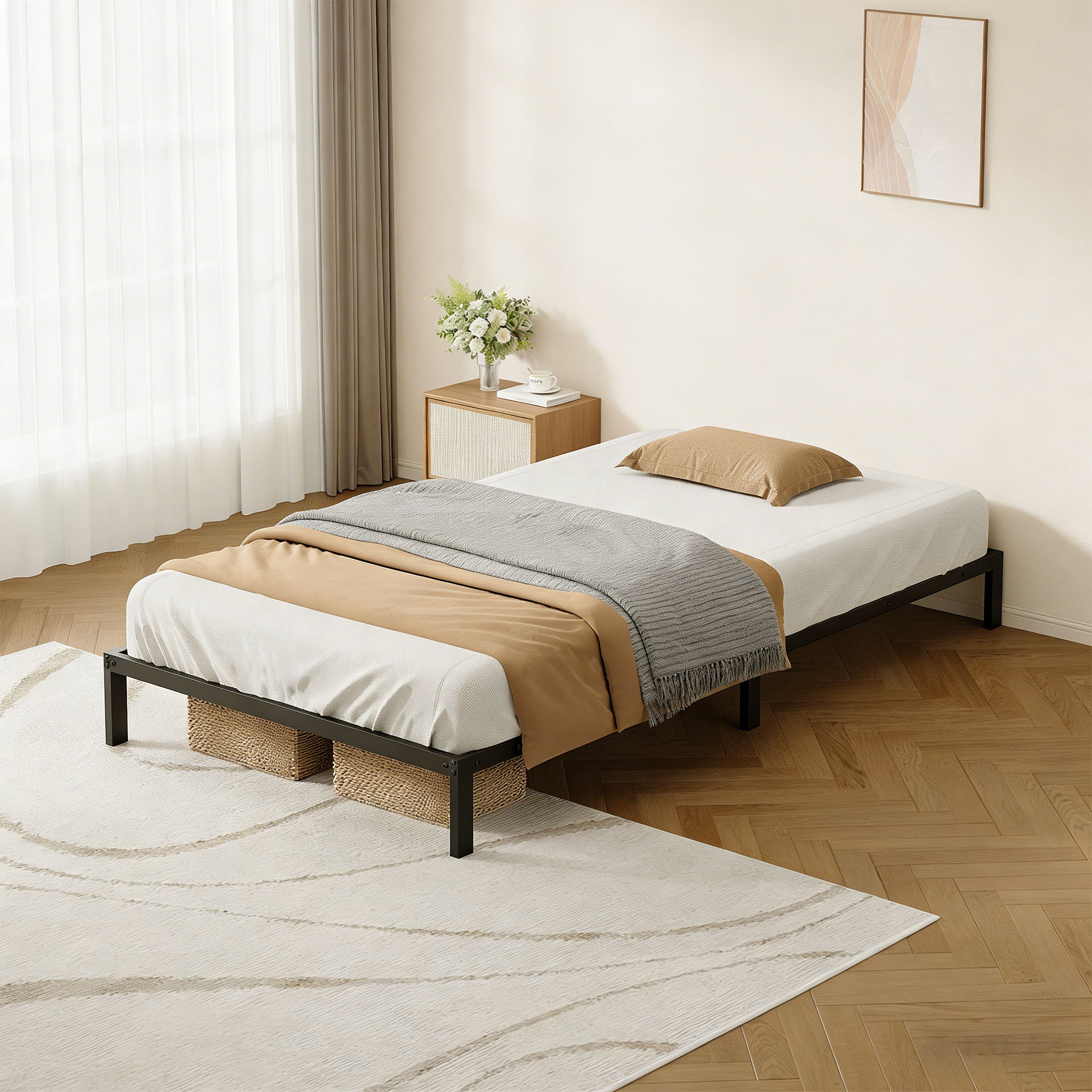 KURUA 철제 침대프레임 침대깔판 매트리스 받침대 바닥 깔판
